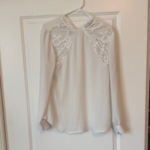 The Limited Elegant Lace Detail Blouse - White